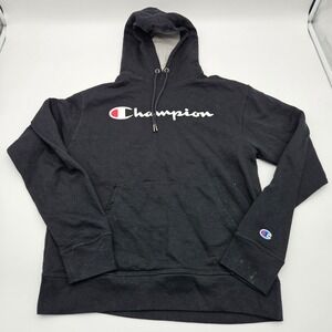 Champion Black Graphic Hoodie Hooded Sweatshirt Athleticwear Men's‎ Size M